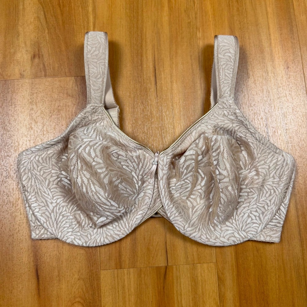 Wacoal Awareness Underwire Bra 855367 Sand Calla Lily Lace 36DD Full Coverage